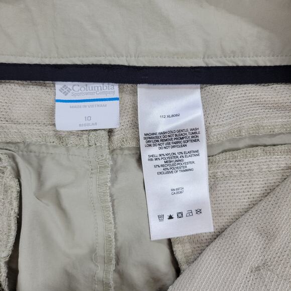 Columbia Convertible Hiking Pants Womens 10 Tan Omni Shield Side Stretch Trail - Picture 4 of 16